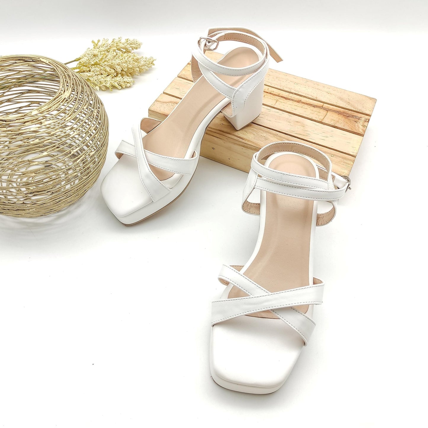 Miley - Judy 769 - 2.5-Inch Cross Toe & Ankle Strap Premium Wedge Heels