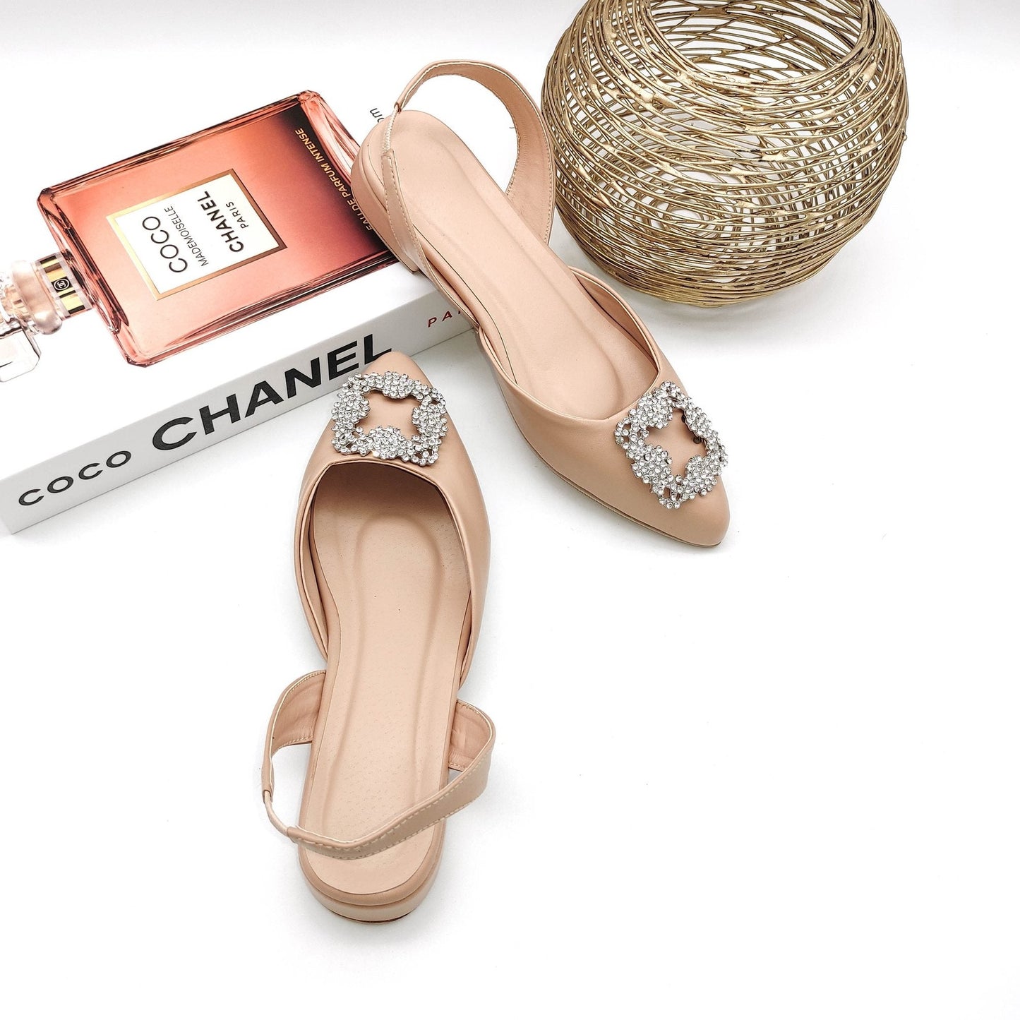 Micole - Summer - 784 - 1-Inch Pointed Toe Shoe Buckle & Back Sling Heeled Mules