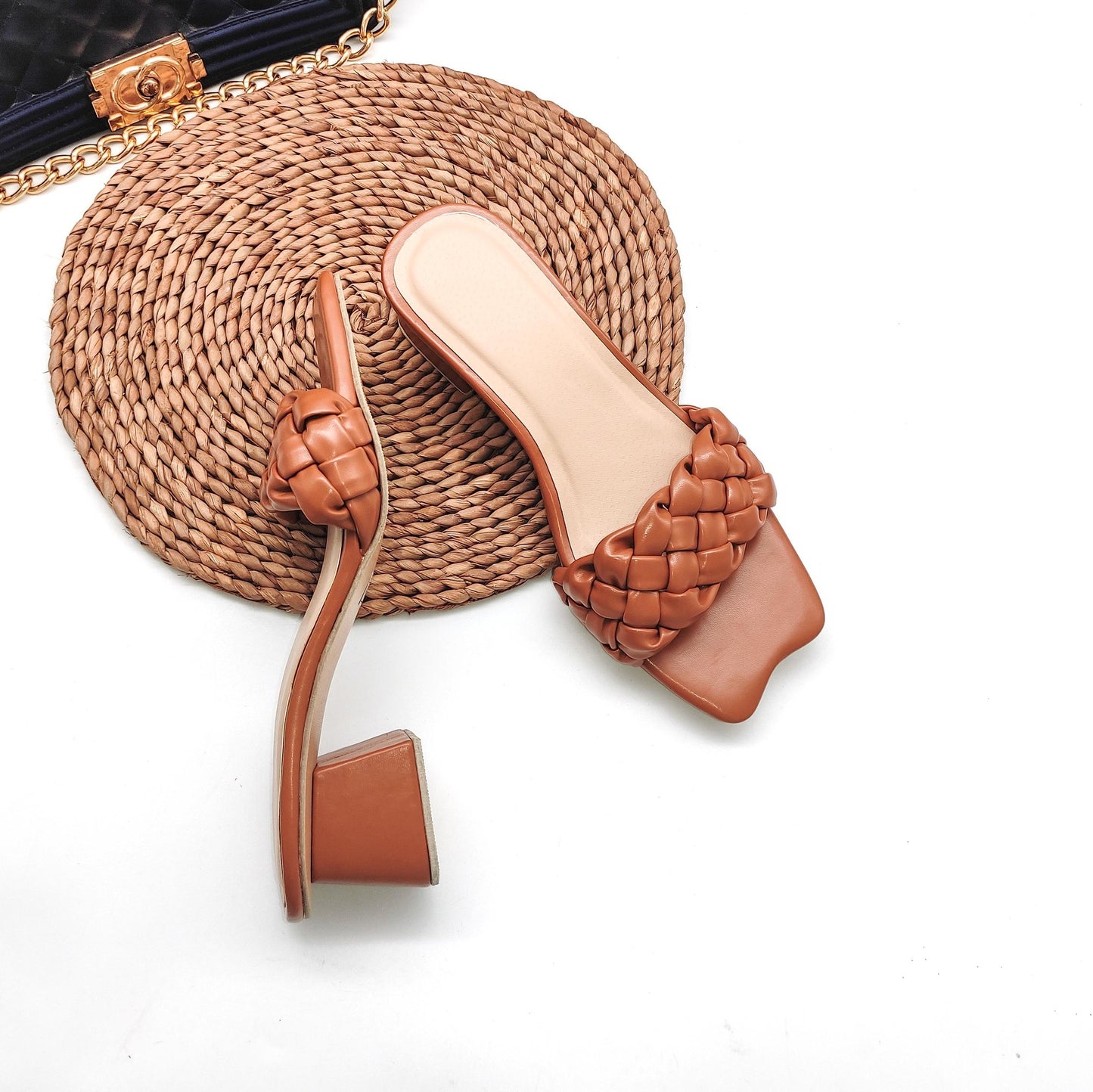 Miley - Camila 798 - 2-Inch Braided Toe Strap with Unique Toe Shape & Trapezoidal Block Heels