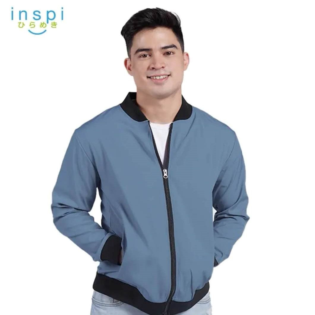 INSPI Bomber Jacket in Blue Gray