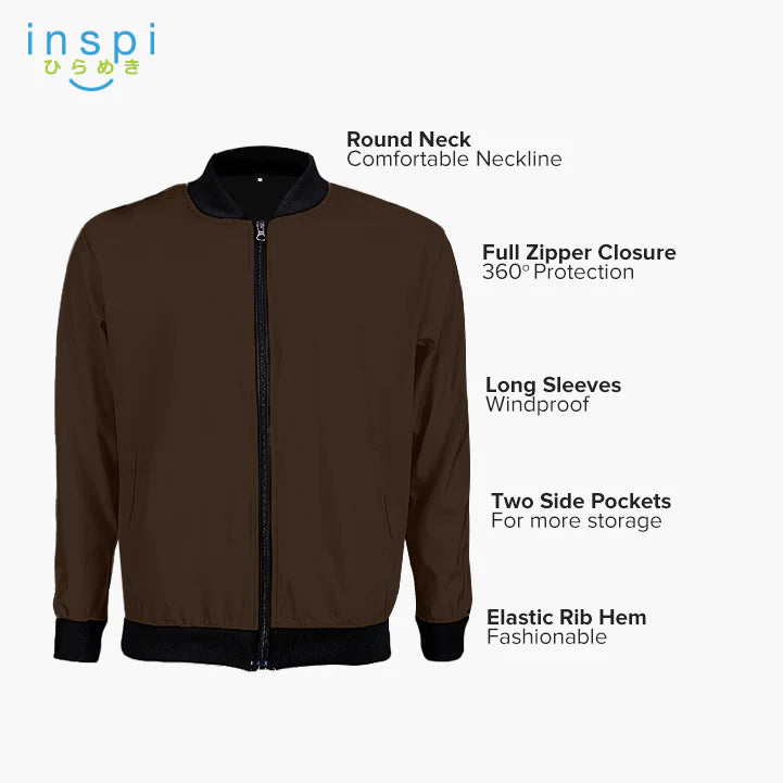 INSPI Bomber Jacket in BROWN