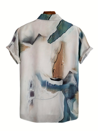TM Stylish Print Men's Casual Short Sleeve Shirt, Men's Shirt.