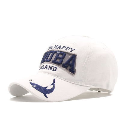 CJ Shark Embroidered Baseball Cap Duck Tongue