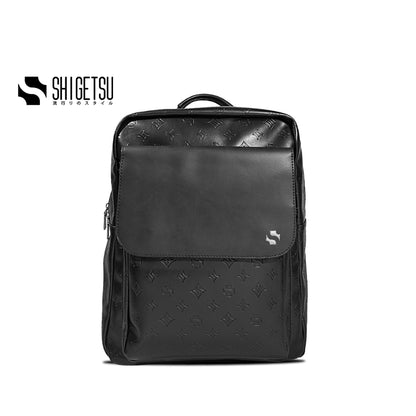 Shigetsu KOKUBU Debossed Monogram Bag Leather Backpack