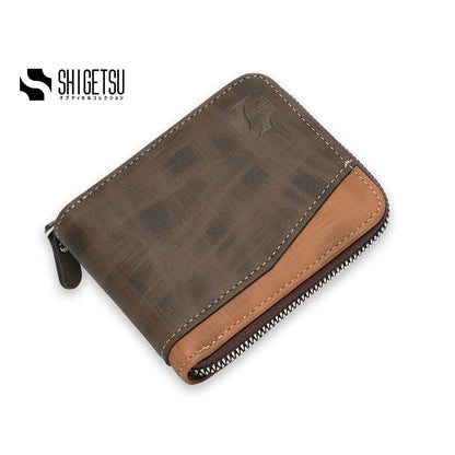 Shigetsu OKUCHI Leather Folding Wallet with Attached Flip Pocket