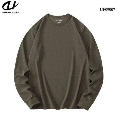 UNIFIT Men's Waffle Plain Long Sleeve Pullover T-shirt