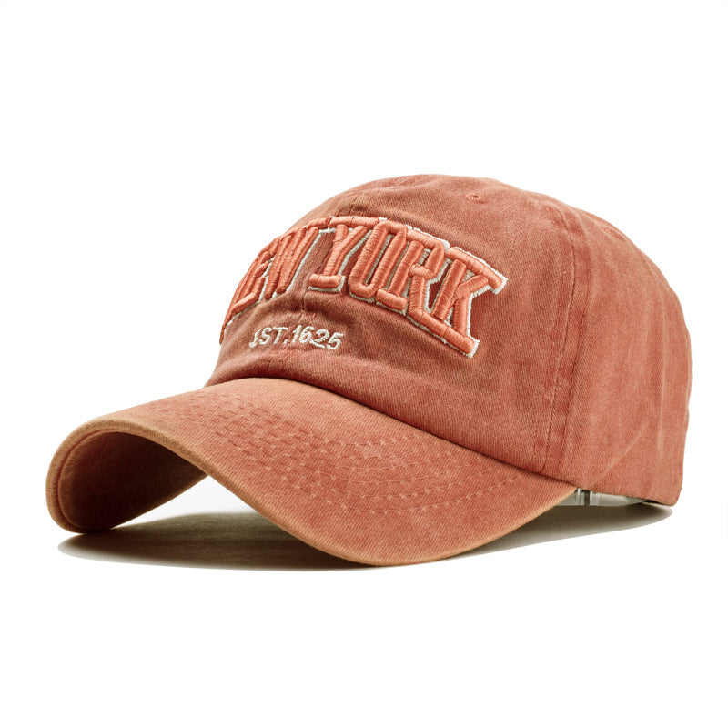 CJ Washed cotton three-dimensional embroidered shade cap