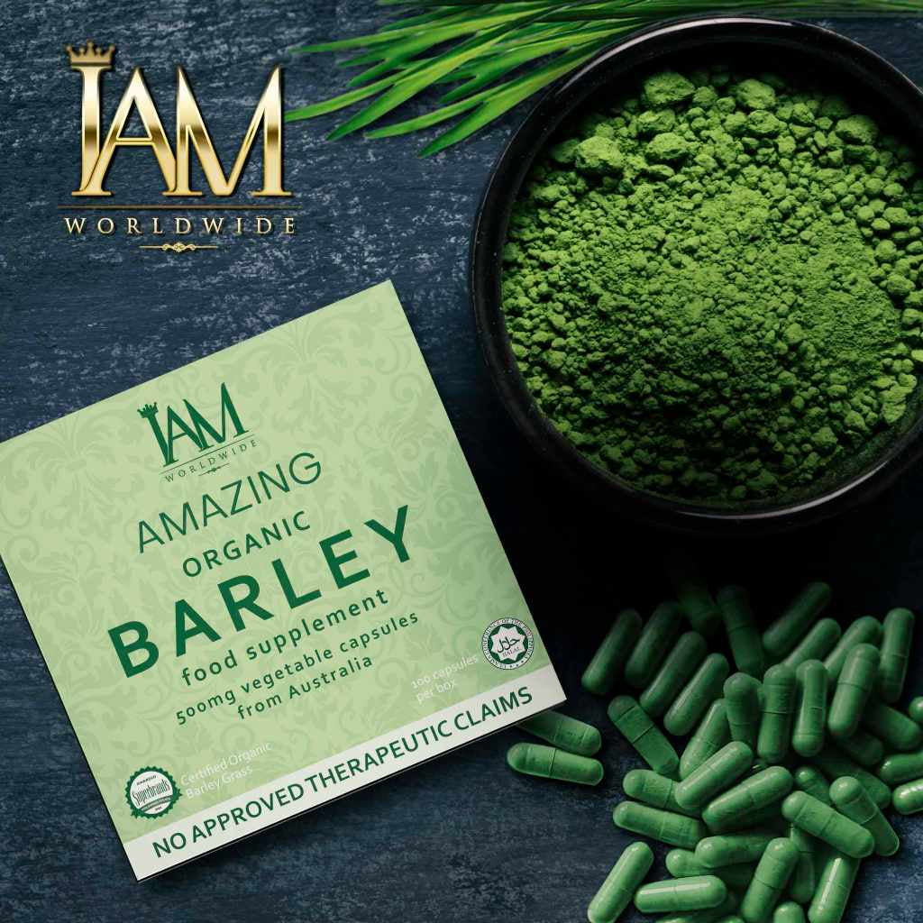 IAM Amazing Organic Barley Capsules Food Supplement