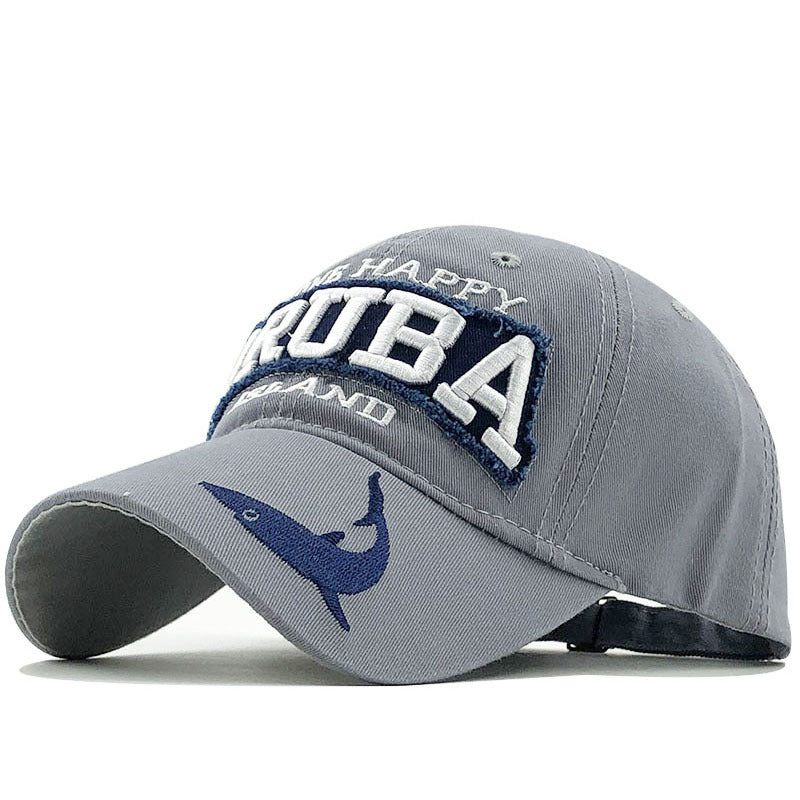 CJ Shark Embroidered Baseball Cap Duck Tongue