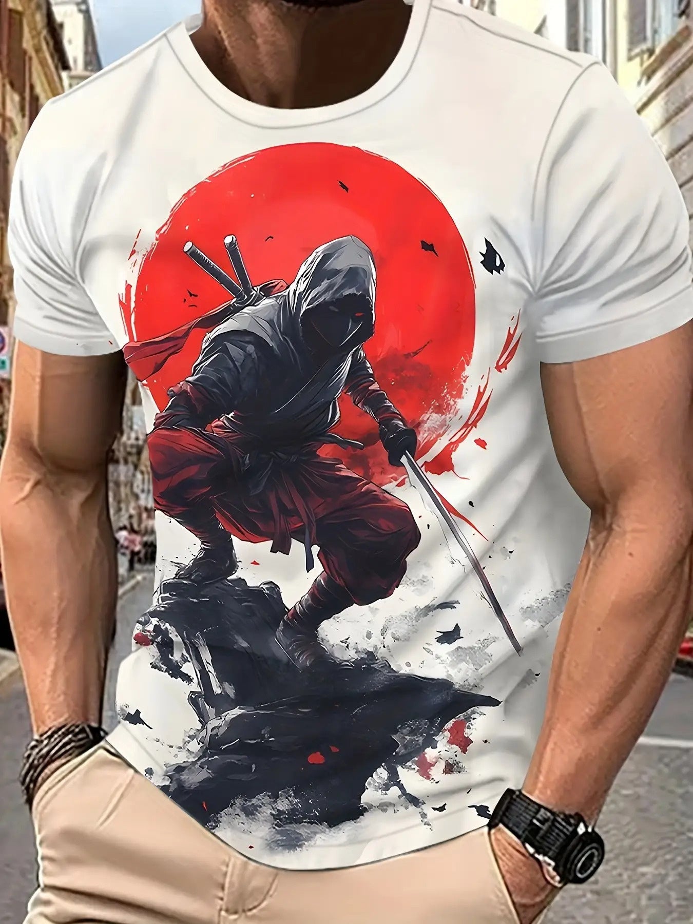 Men'S Anime Ninja Warrior Graphic T-Shirt