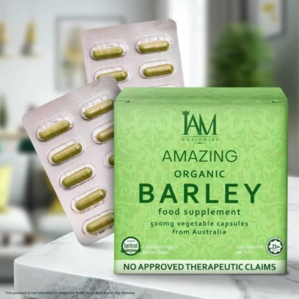 IAM Amazing Organic Barley Capsules Food Supplement