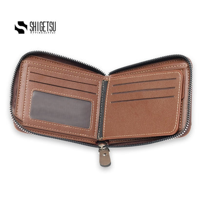 Shigetsu OKUCHI Leather Folding Wallet with Attached Flip Pocket