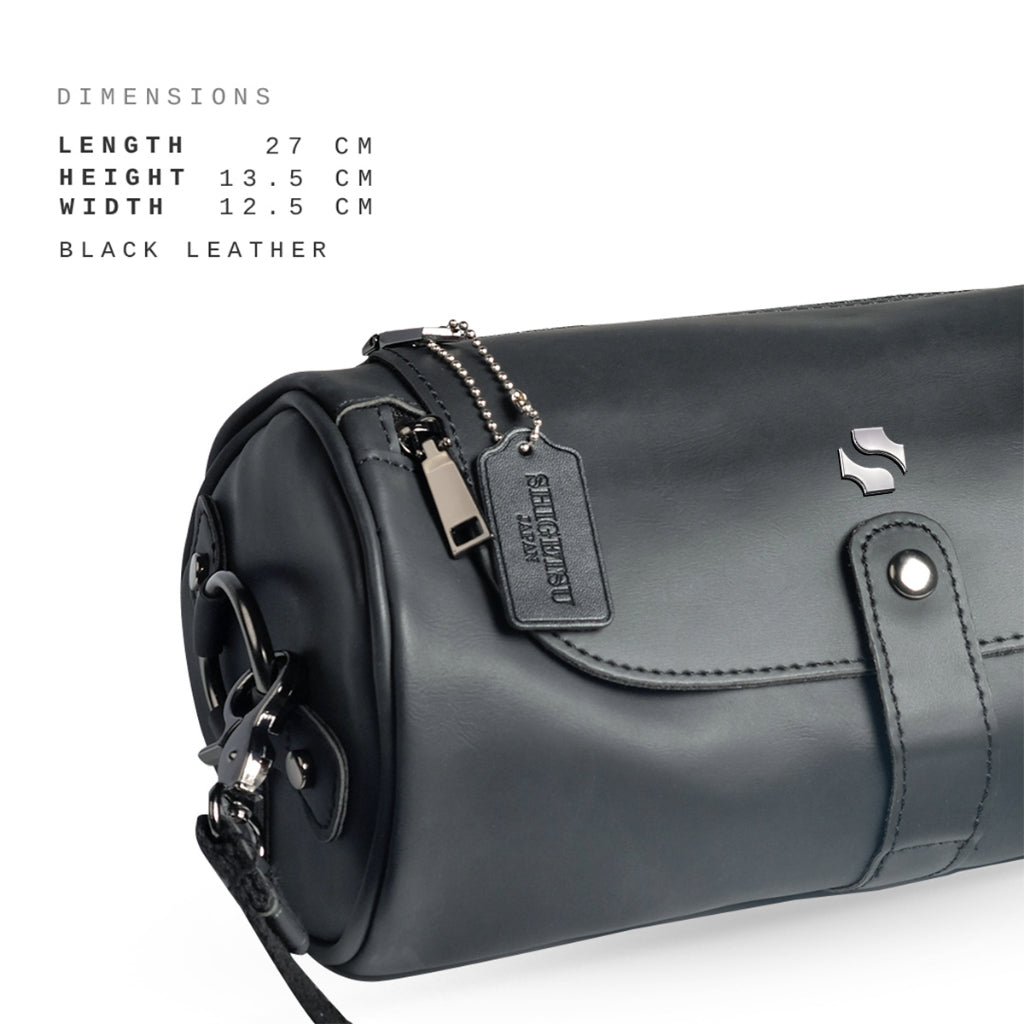 Shigetsu ESASHI Black Bag Leather barrel Sling bag