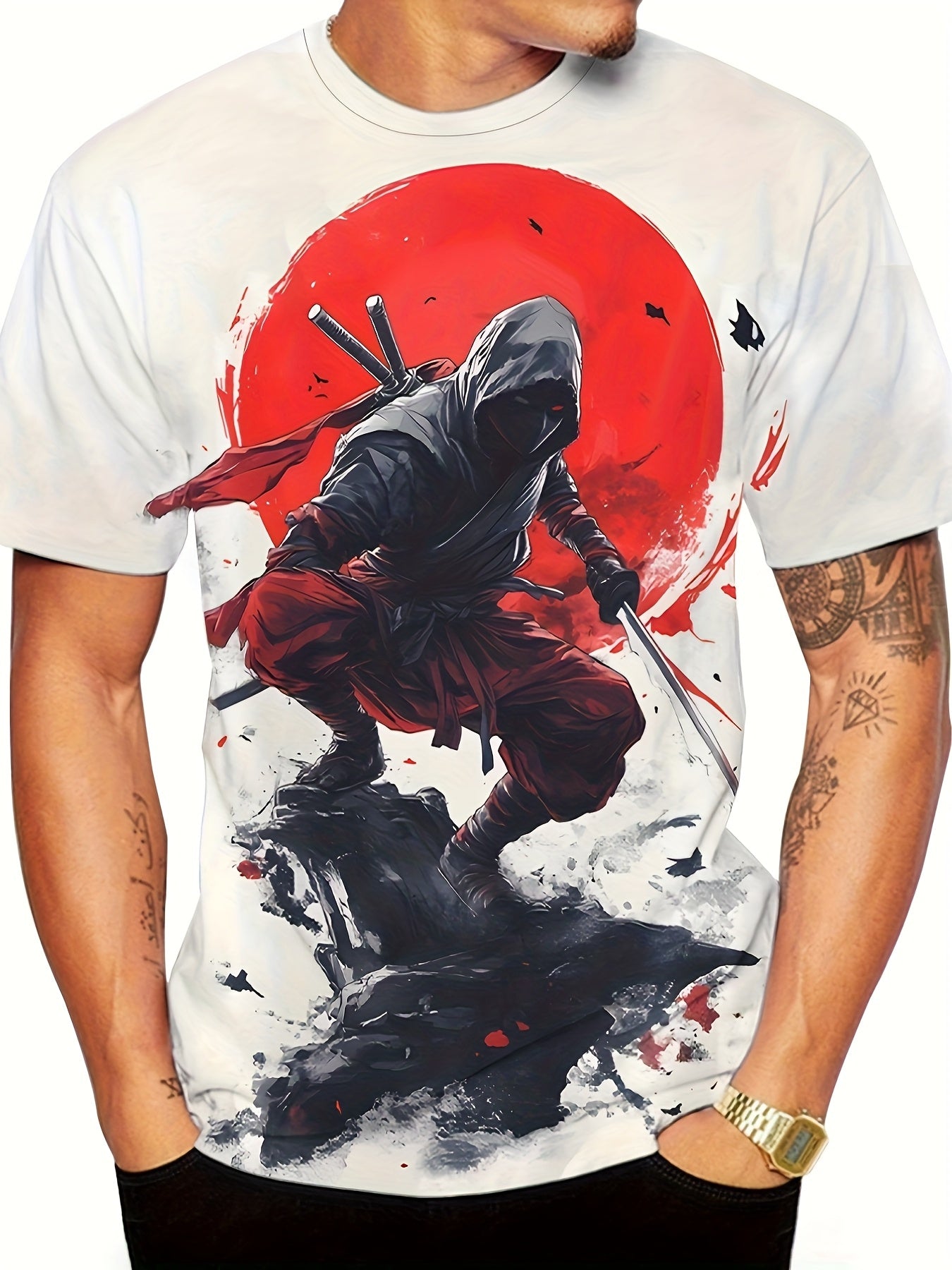 Men'S Anime Ninja Warrior Graphic T-Shirt