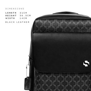 Shigetsu Signature Kokubu Monogram Bag Leather Backpack