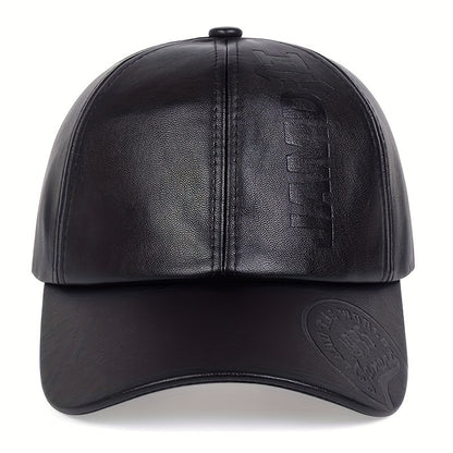 TM Men's British PU Leather Baseball Cap Adjustable Spring/Summer/Autumn/Winter Hat