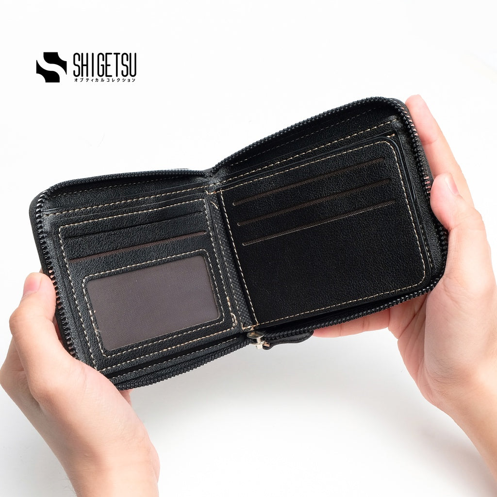 Shigetsu OKUCHI Leather Folding Wallet with Attached Flip Pocket