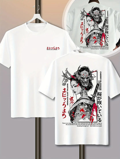 Men's Trendy Cherry Blossom Village "Pushing Limits Is Our Goal" Print Graphic T-Shirt