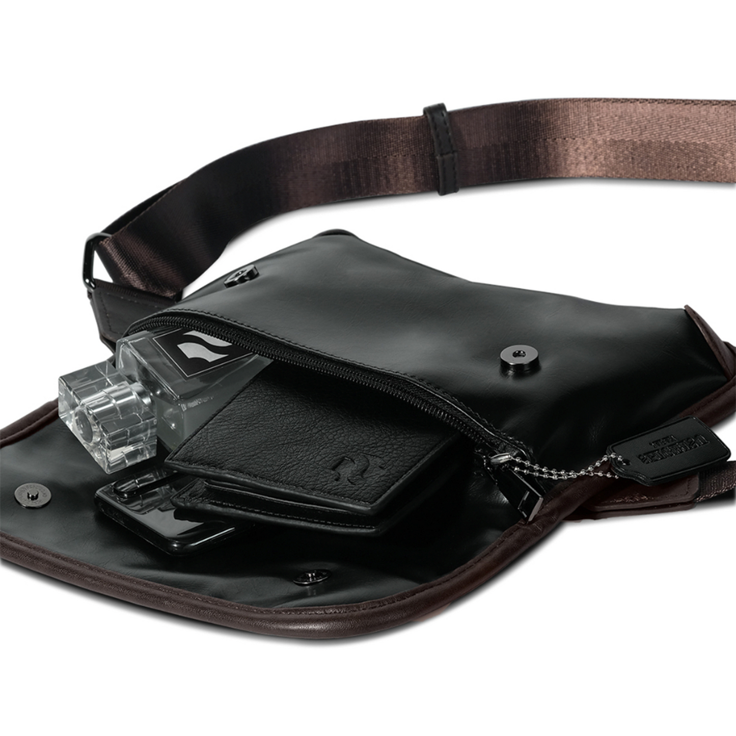 Shigetsu Kaseda leather Sling Bag for men