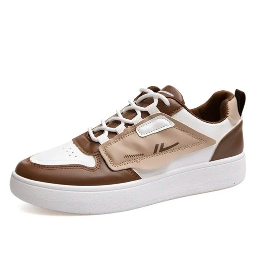 Neutral color low cut casual trend sneakers
