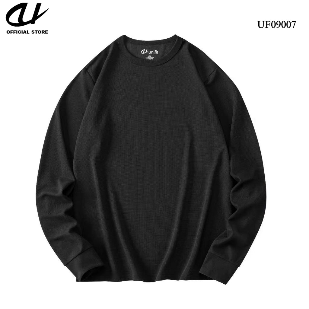 UNIFIT Men's Waffle Plain Long Sleeve Pullover T-shirt