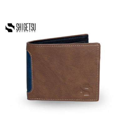 Shigetsu Niiza Leather Folding Wallet with Attached Flip Pocket for Men