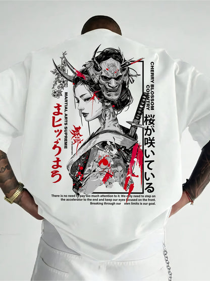 Men's Trendy Cherry Blossom Village "Pushing Limits Is Our Goal" Print Graphic T-Shirt