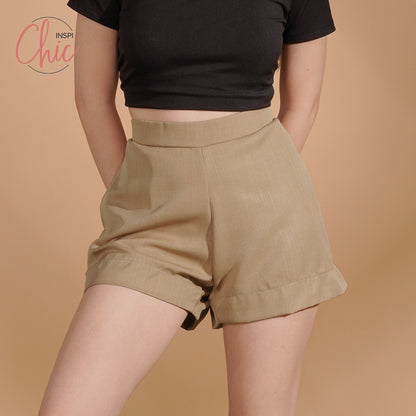 INSPI Chic Linen Shorts for Woman