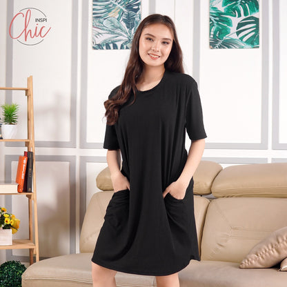 INSPI Chic Dress for Woman Plain Ribbed Knit Trendy Tops