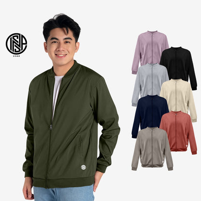 INSPI Bomber Jacket in Khaki with Patch