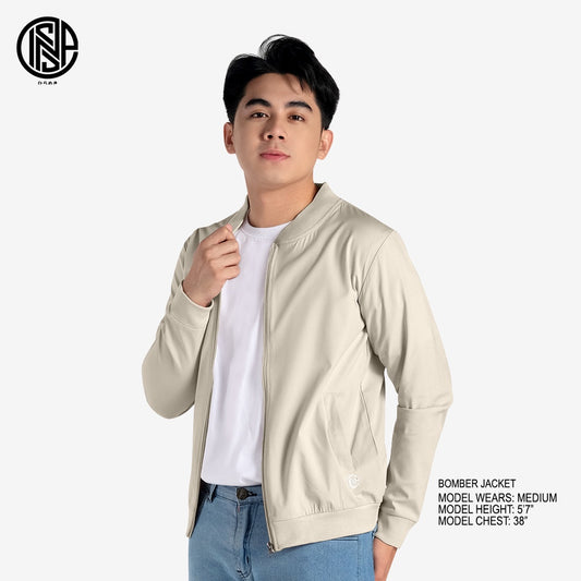 INSPI Bomber Jacket in Khaki with Patch